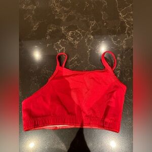 CURTAIN CALL Size Large Child Red Cropped Spaghetti Straps Top Dance Cos…